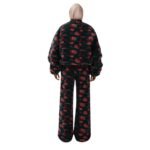 MAGDA BUTRYM OVERSIZED FLEECE IN DARK GREEN FLORAL PRINT