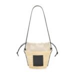 LOEWE BUCKET BAG WITH DRAWSTRING IN PALM LEAF AND CALFSKIN