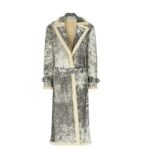 THE ATTICO MILK AND DARK GREY LONG COAT