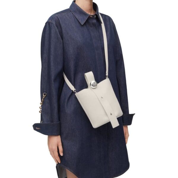 LOEWE PEBBLE MINI BUCKET BAG IN SOFT GRAINED CALFSKIN