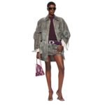 THE ATTICO FERN STAINED GREEN CAMUFLAGE SHORT COAT