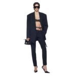 THE ATTICO GLEN BLUE NAVY AND WHITE BLAZER