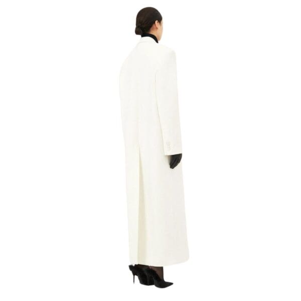 MAGDA BUTRYM SINGLE BREASTED LONG WOOL COAT IN CREAM