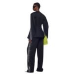 THE ATTICO BLACK AND SILVER BLAZER