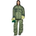 THE ATTICO MILITARY GREEN SHORT COAT NYLON