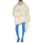 THE ATTICO WHITE SHORT FUR COAT