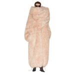 THE ATTICO POWDER LONG FUR COAT