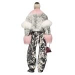 THE ATTICO FERN BLACK WHITE AND SOFT PINK LONG PANTS