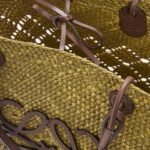 LOEWE LARGE ANAGRAM BASKET BAG IN IRACA PALM AND CALFSKIN