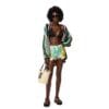 LOEWE ANAGRAM BASKET BAG IN IRACA PALM AND CALFSKIN