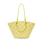 LOEWE ANAGRAM BASKET BAG IN IRACA PALM AND CALFSKIN