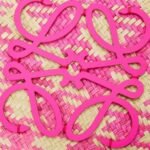 LOEWE ANAGRAM BASKET BAG IN IRACA PALM AND CALFSKIN