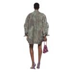 THE ATTICO FAY STAINED GREEN CAMOUFLAGE MINI SKIRT