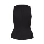 MAGDA BUTRYM ROUND NECK WAIST COAT IN BLACK