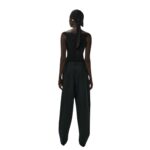 MAGDA BUTRYM TAPERED COTTON TROUSERS IN BLACK