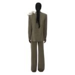 MAGDA BUTRYM OVERSIZED SINGLE BUTTON TWILL BLAZER IN GREY