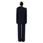 MAGDA BUTRYM WIDE-LEG CUPRO TROUSERS IN NAVY