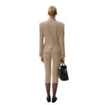 MAGDA BUTRYM CASHMERE HIGH NECK BLAZER IN BEIGE