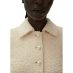 MAGDA BUTRYM FITTED BOUCLE BUTTONED BLAZER IN CREAM