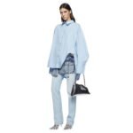 THE ATTICO FAY VINTAGE BLUE MINI SKIRT