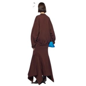THE ATTICO DARK BROWN MIDI SKIRT
