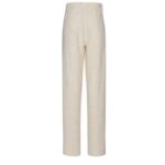MAGDA BUTRYM WIDE LEG BOUCLE PANTS IN BEIGE
