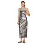 THE ATTICO SILVER MIDI DRESS