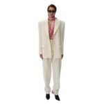 MAGDA BUTRYM TAPERED WOOL TROUSERS IN CREAM