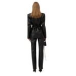 MAGDA BUTRYM LEATHER HOURGLASS BLAZER IN BLACK