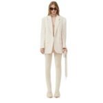MAGDA BUTRYM TAILORED OVERSIZED HANDWOVEN BLAZER IN CREAM