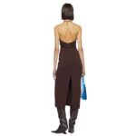 THE ATTICO ''GIONA'' DARK BROWN MIDI DRESS