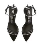 THE ATTICO ''ESTER'' BLACK AND CRYSTAL SANDAL