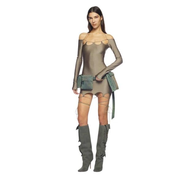THE ATTICO "LYNA" MILITARY MINI DRESS