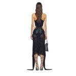 THE ATTICO ''MAGNOLIA'' BLACK LONG DRESS