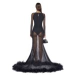 THE ATTICO "KAREN" BLACK LONG DRESS