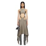 THE ATTICO "MAGNOLIA" MILITARY LONG DRESS