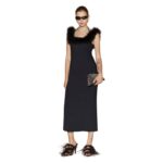 THE ATTICO BLACK MIDI DRESS