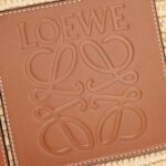 LOEWE ELEPHANT BASKET BAG IN RAFFIA AND CALFSKIN