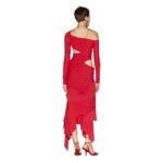 THE ATTICO VIBRANT RED MIDI DRESS