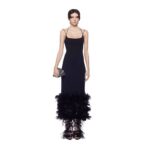 THE ATTICO BLACK MIDI DRESS