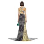 THE ATTICO "DARA" MULTICOLOR BANDANA LONG DRESS