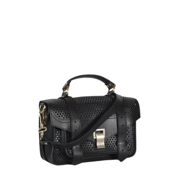 PROENZA PS1 TINY BAG IN PERFORATED LEATHER BLACK