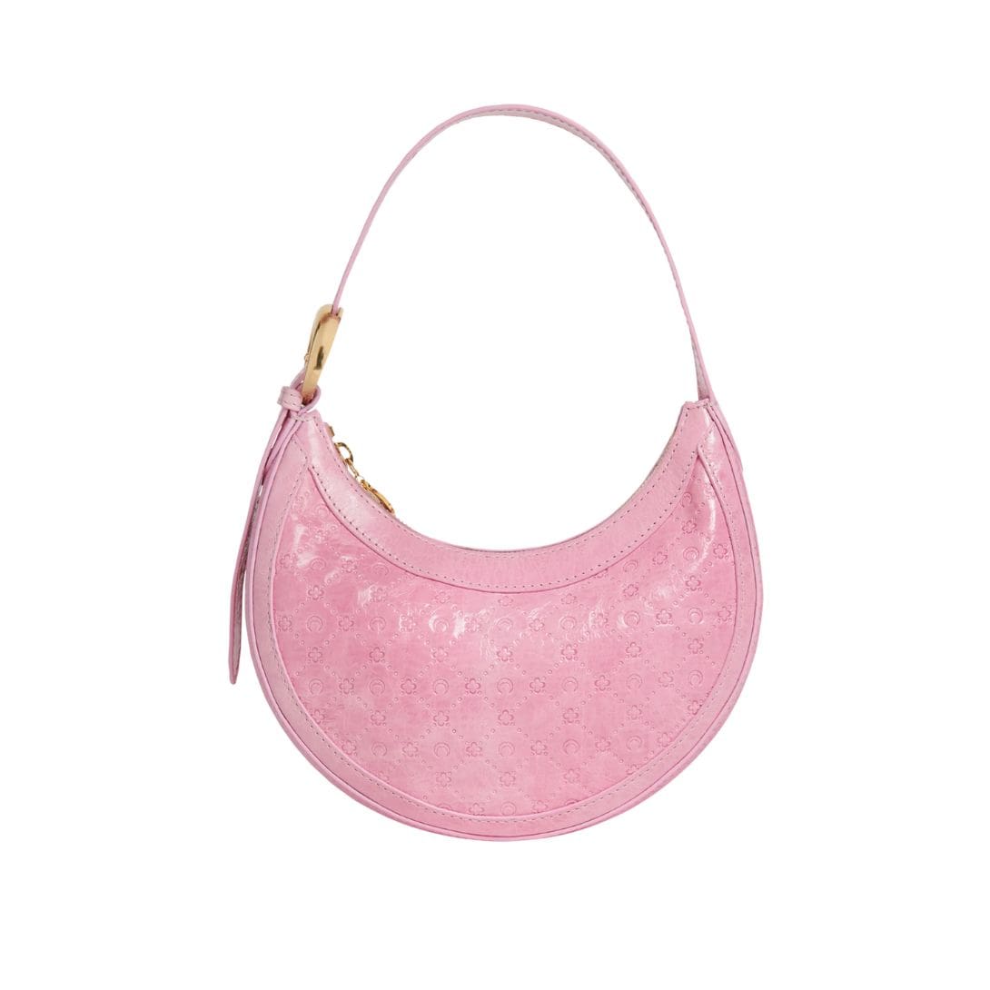 MARINE SERRE EMBOSSED LEATHER MINI ECLIPS PINK