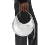 MARINE SERRE LAMINATED LEATHER MINI ECLIPS SILVER