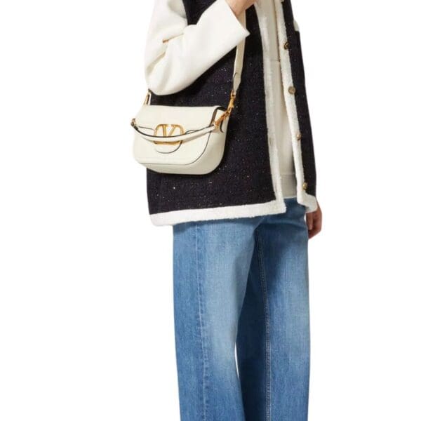 VALENTINO GARAVANI ALLTIME GRAINY CALFSKIN SHOULDER BAG