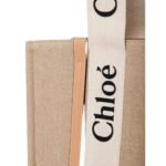 CHLOE MEDIUM WOODY TOTE BAG WHITE & BEIGE