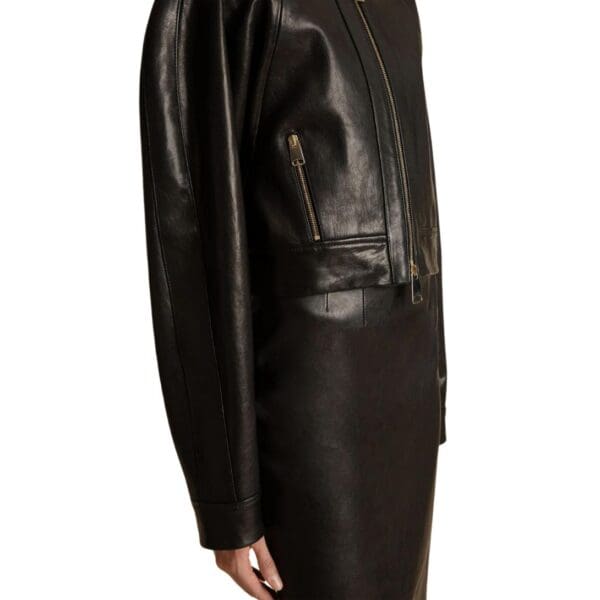 KHAITE THE GRACELL JACKET IN BLACK LEATHER