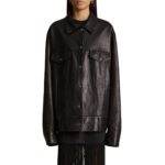 KHAITE THE GRIZZO JACKET IN BLACK LEATHER
