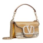 VALENTINO GARAVANI LOCÒ EMBROIDERED SMALL SHOULDER BAG
