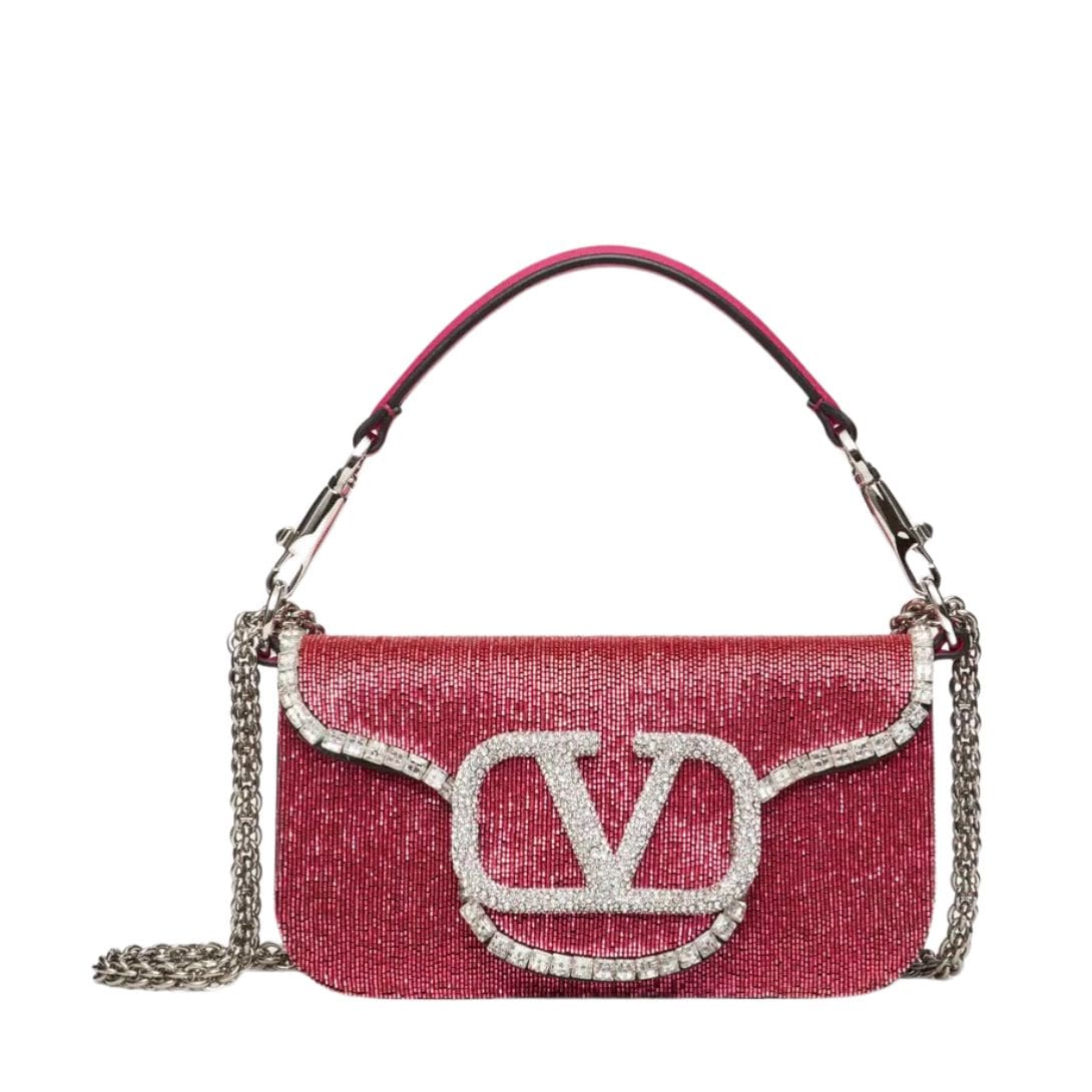 VALENTINO GARAVANI LOCÒ EMBROIDERED SMALL SHOULDER BAG